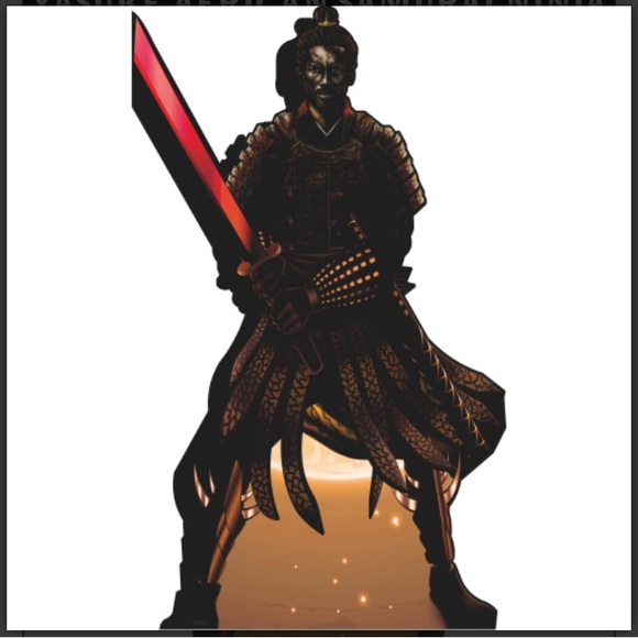YASUKE AFRICAN SAMURAI NINJA WARRIOR AFRO COLOR LIFE SIZE CARDBOARD CUTOUT